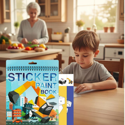 coloriage magique maternelle  coller des stickers numérotés créer et apprendre à compter. les camions