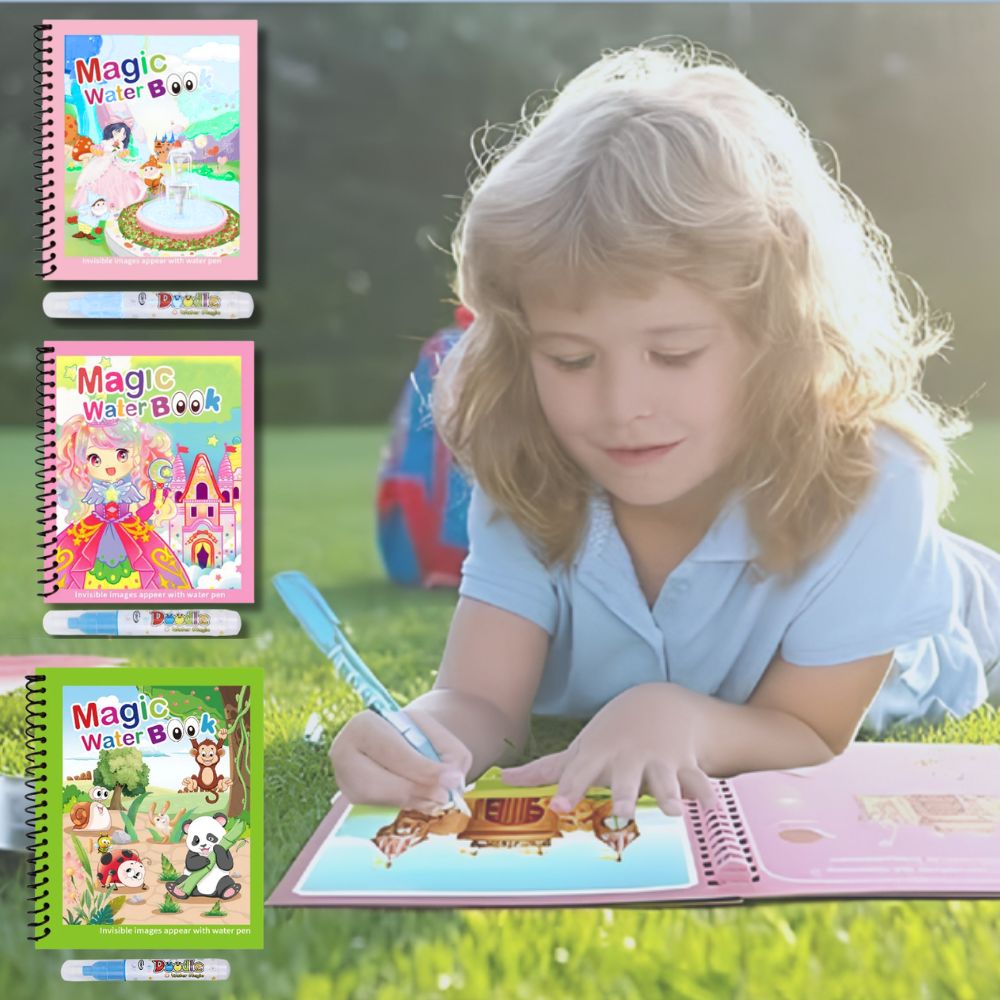 coloriage magique 3 cahiers de peinture magique:princesse x2 et animaux