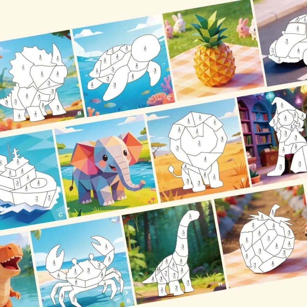 COLORIAGE PAR NUMÉRO | Le Puzzle Sticker Book™ Jeu de calcul - enfant de 3-7ans