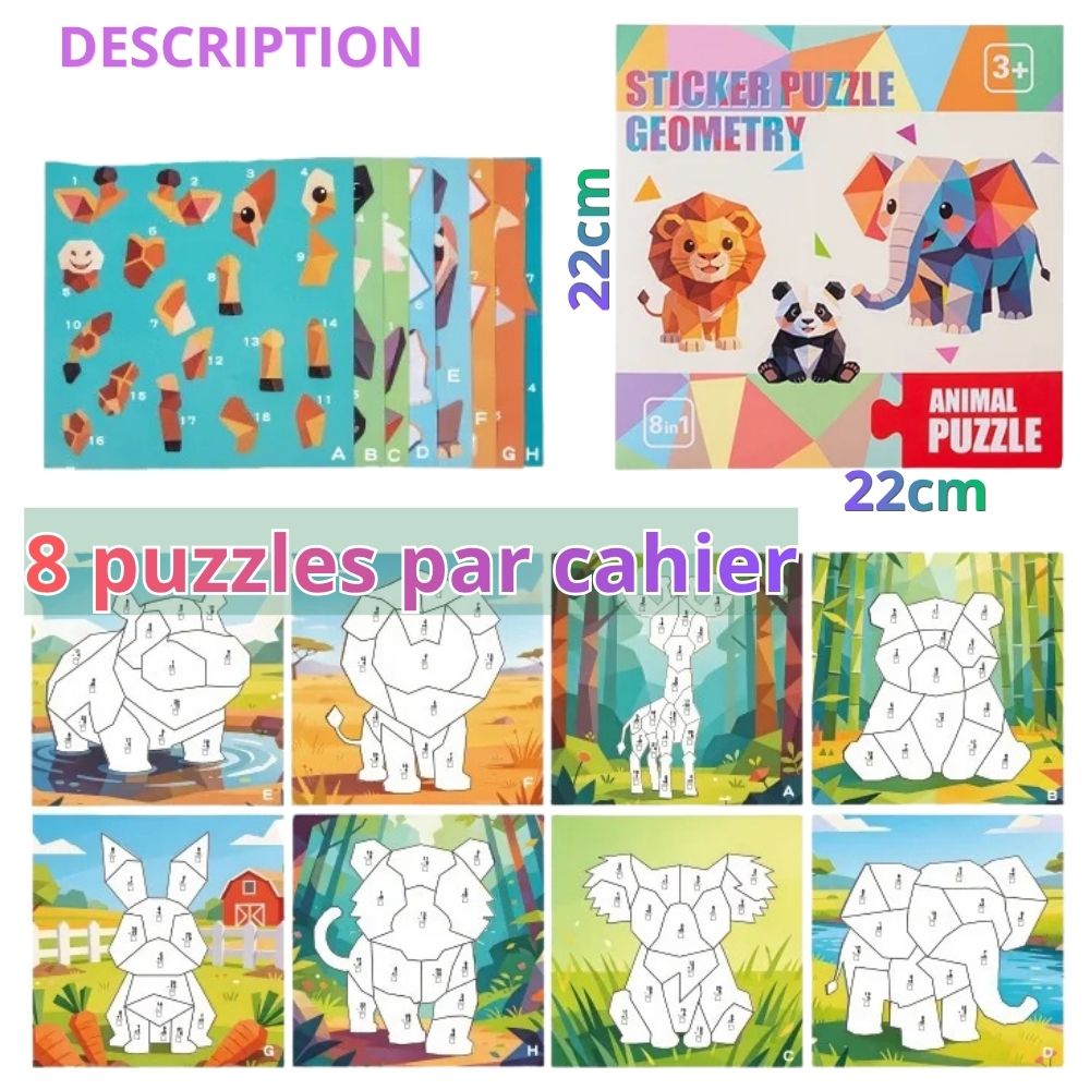 COLORIAGE PAR NUMÉRO | Le Puzzle Sticker Book™ Jeu de calcul - enfant de 3-7ans
