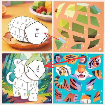 COLORIAGE PAR NUMÉRO | Le Puzzle Sticker Book™ Jeu de calcul - enfant de 3-7ans