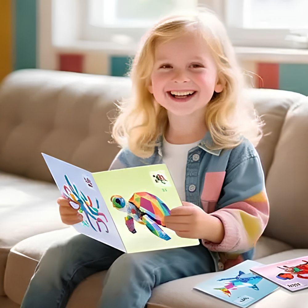 Coloriage par numero avec des autocollant, jeu calme et autonome pour enfant de 4+ans :
 puzzle sticker 3D 