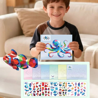 Coloriage par numero avec des autocollant-pour reconstruire chaque puzzle sticker 3 dimensions