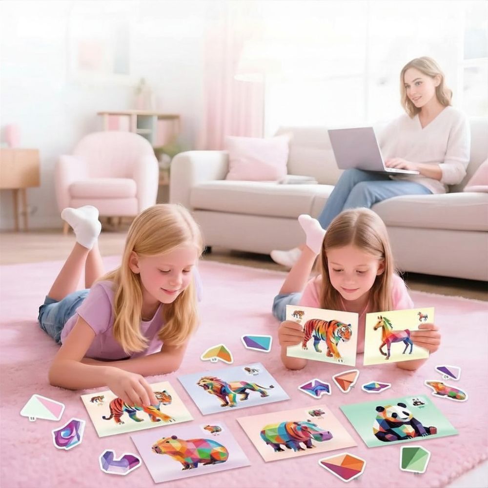 Coloriage par numero avec des autocollants  puzzle sticker 3D 