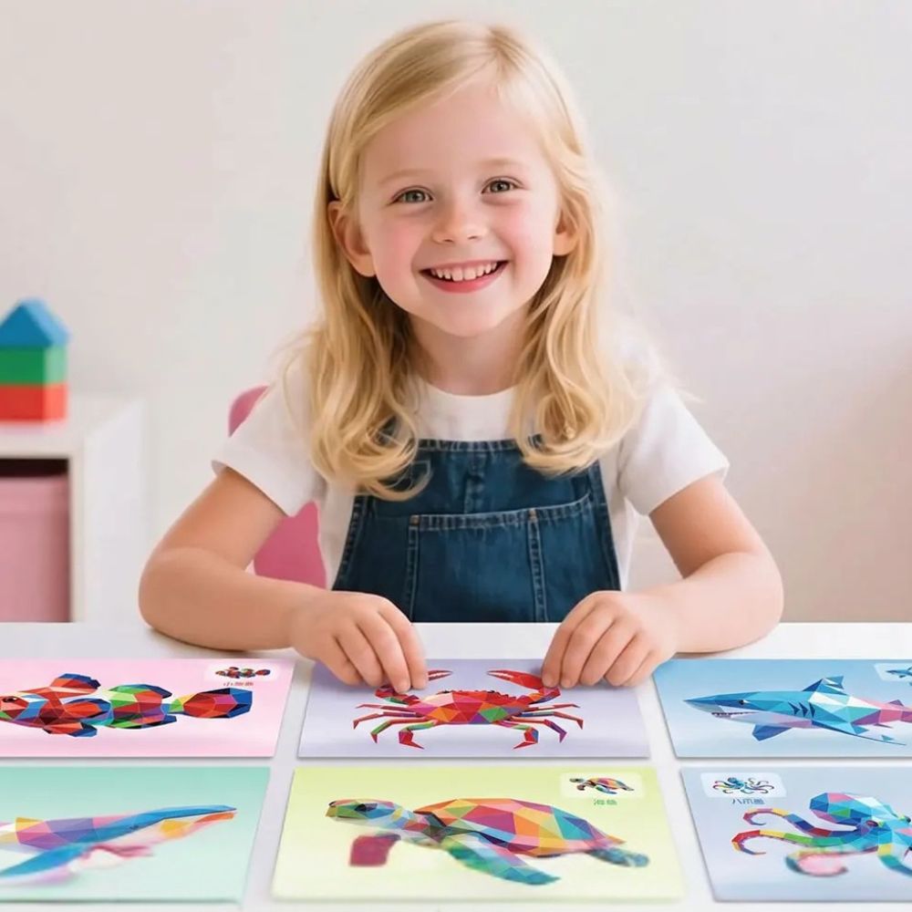 Coloriage par numero avec des autocollant- puzzle sticker 3D 