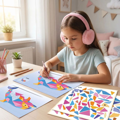 coloriage par numero avec des stickers numérotés modèle avancé pour mains habiles