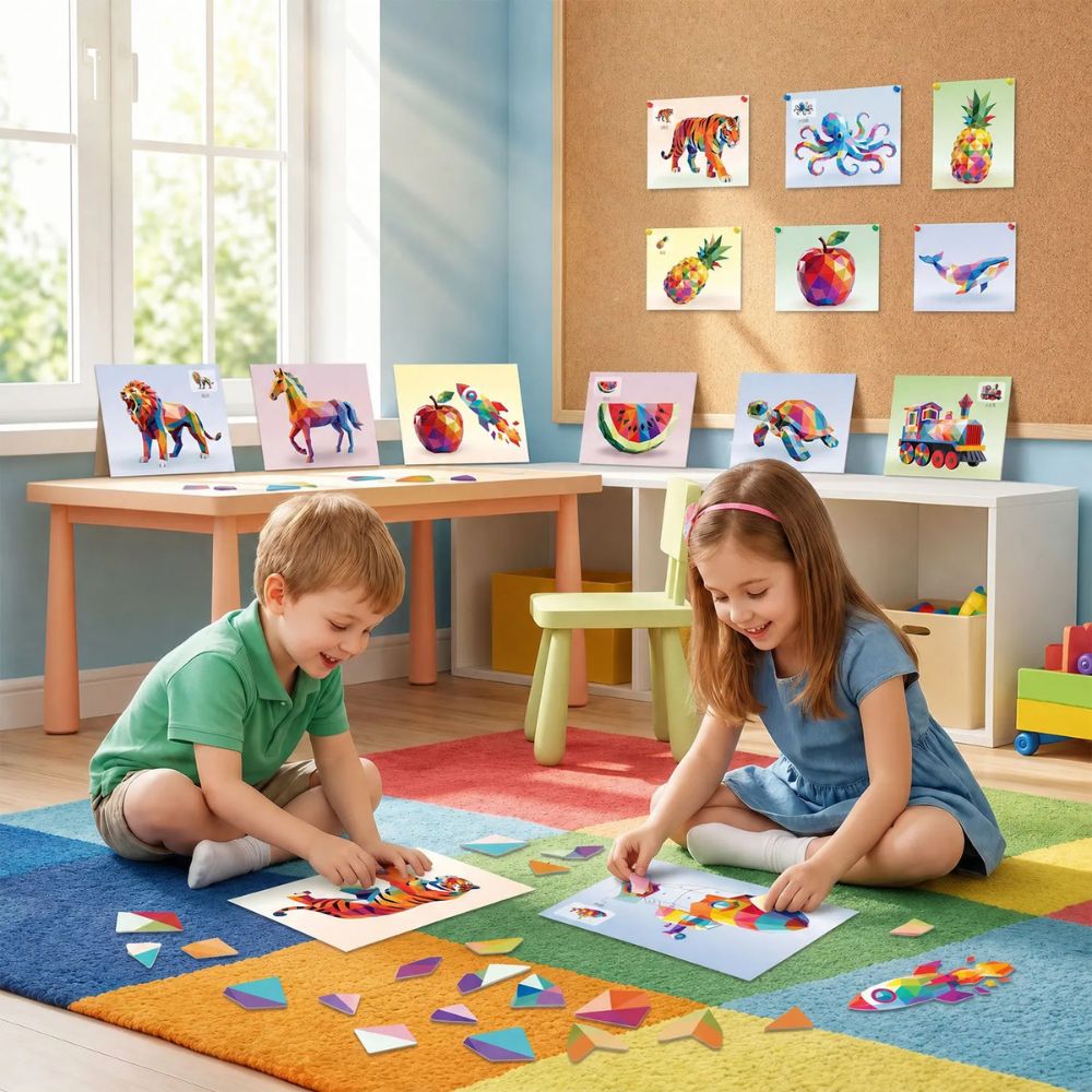 coloriage par numero avec des stickers numérotés pour jeune débutants