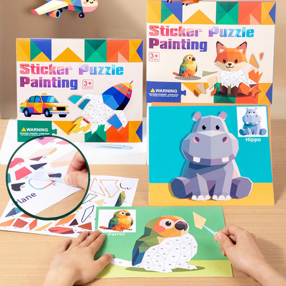 COLORIAGE PAR NUMÉRO |Le Puzzle D'autocollants -stickers numérotés -enfant 3-7ans