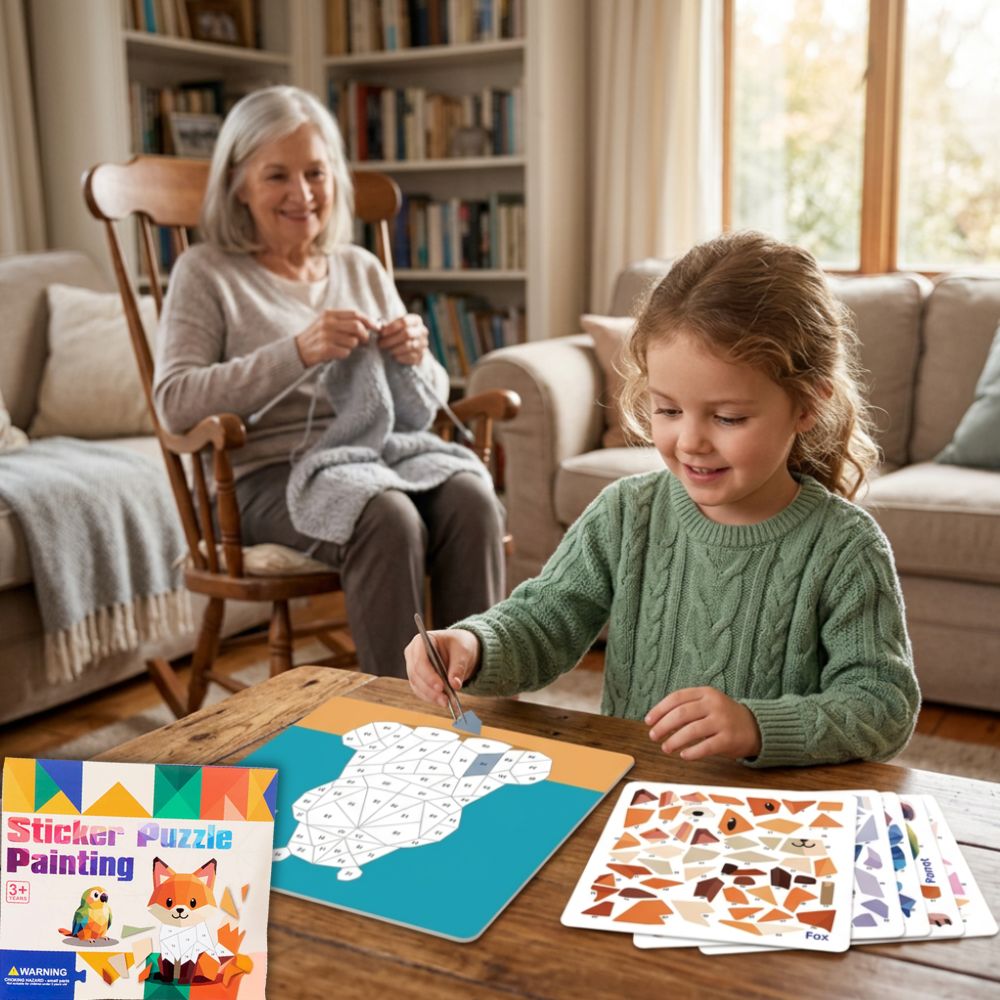 coloriage par numéro sticker puzzle animaux puzzle d autocollants 3 à 7 ans