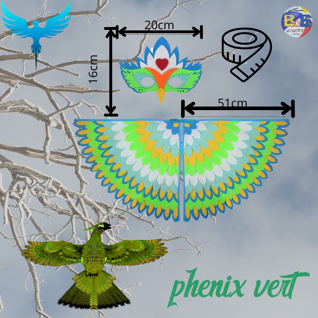 costume d'Halloween d'oiseau vert