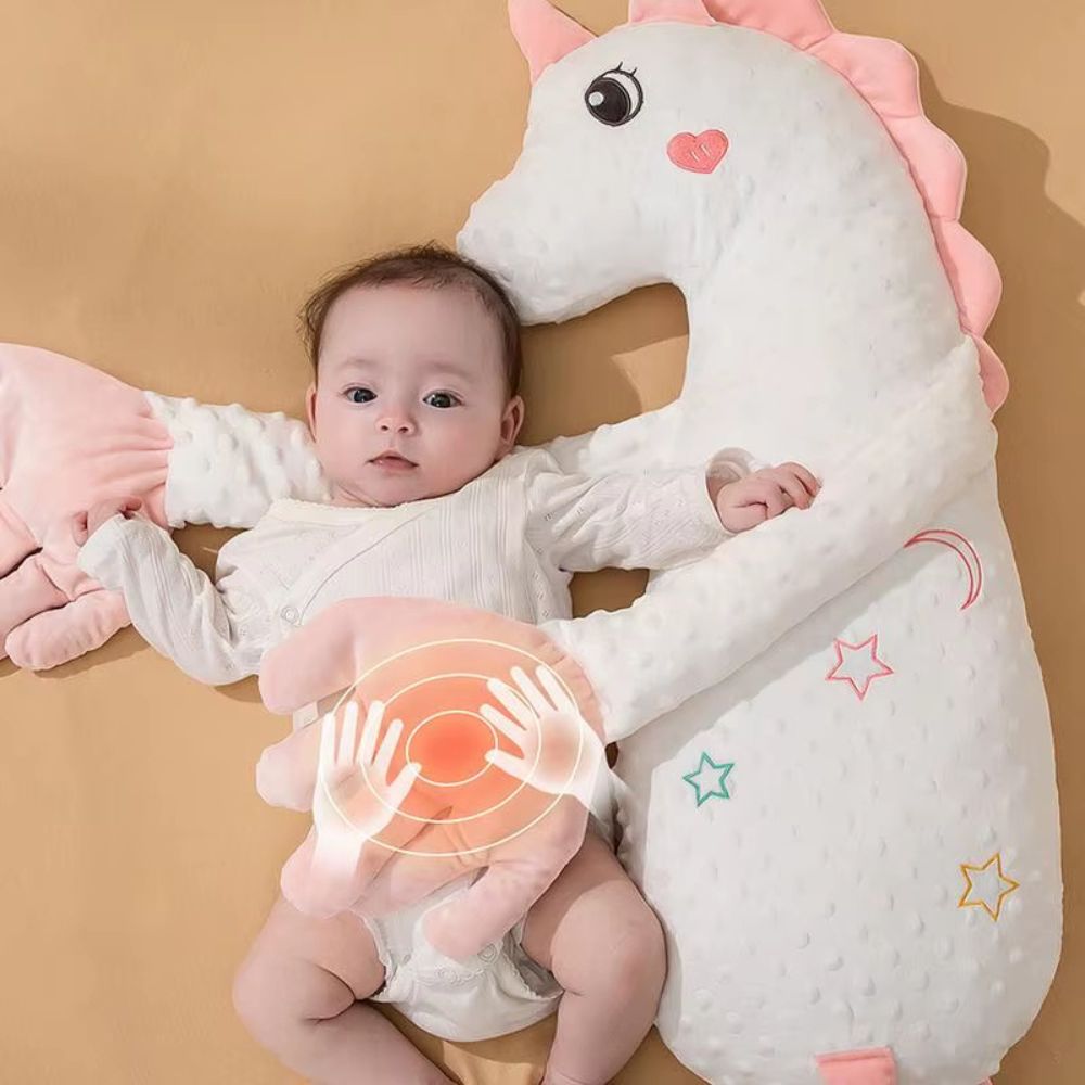 coussin bébé anti-colique patte licorne chaude et tapote endort rapidement