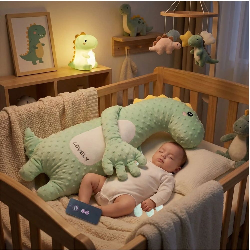 le coussin bébé dinosaure rassurant paume de main chauffant endore bébé