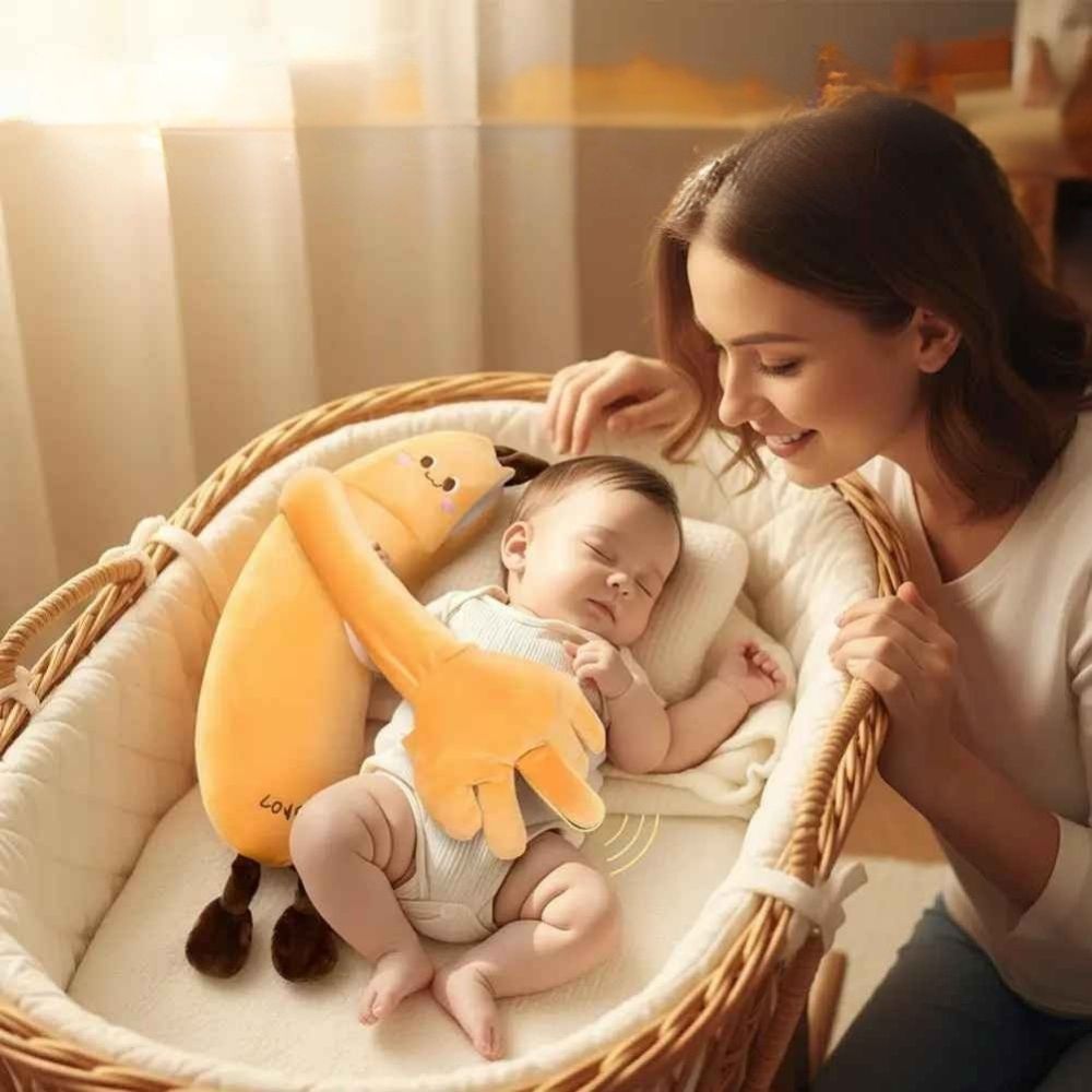 coussin bebe rassurant, bras calin et main réchauffe ventre