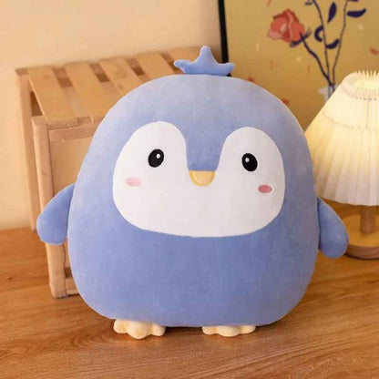 un coussin enfant mignon au regard d'un pingouin bleu violacé tout rond lvable et reprend vite sa forme un qualité exceptionnelle