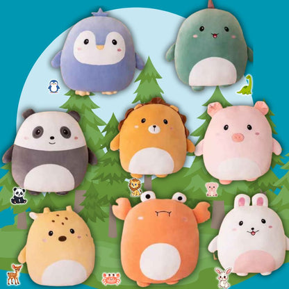 présentation de la collection des 8 coussin enfant animaux tous mignons, confortables et décoratifs