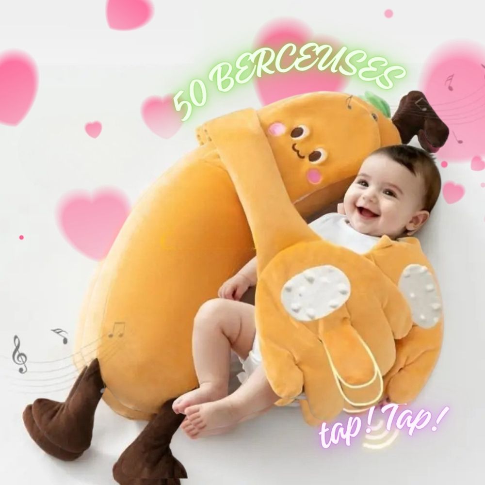 coussin pour bebe avec 50 berceuse et tapotement leger