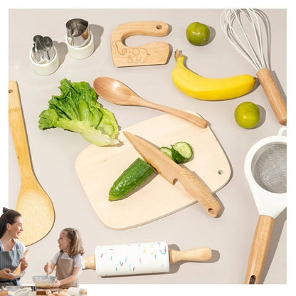 ensemble de couteau de cuisine couteau enfant en bois sans souci pour les doigts des enfants