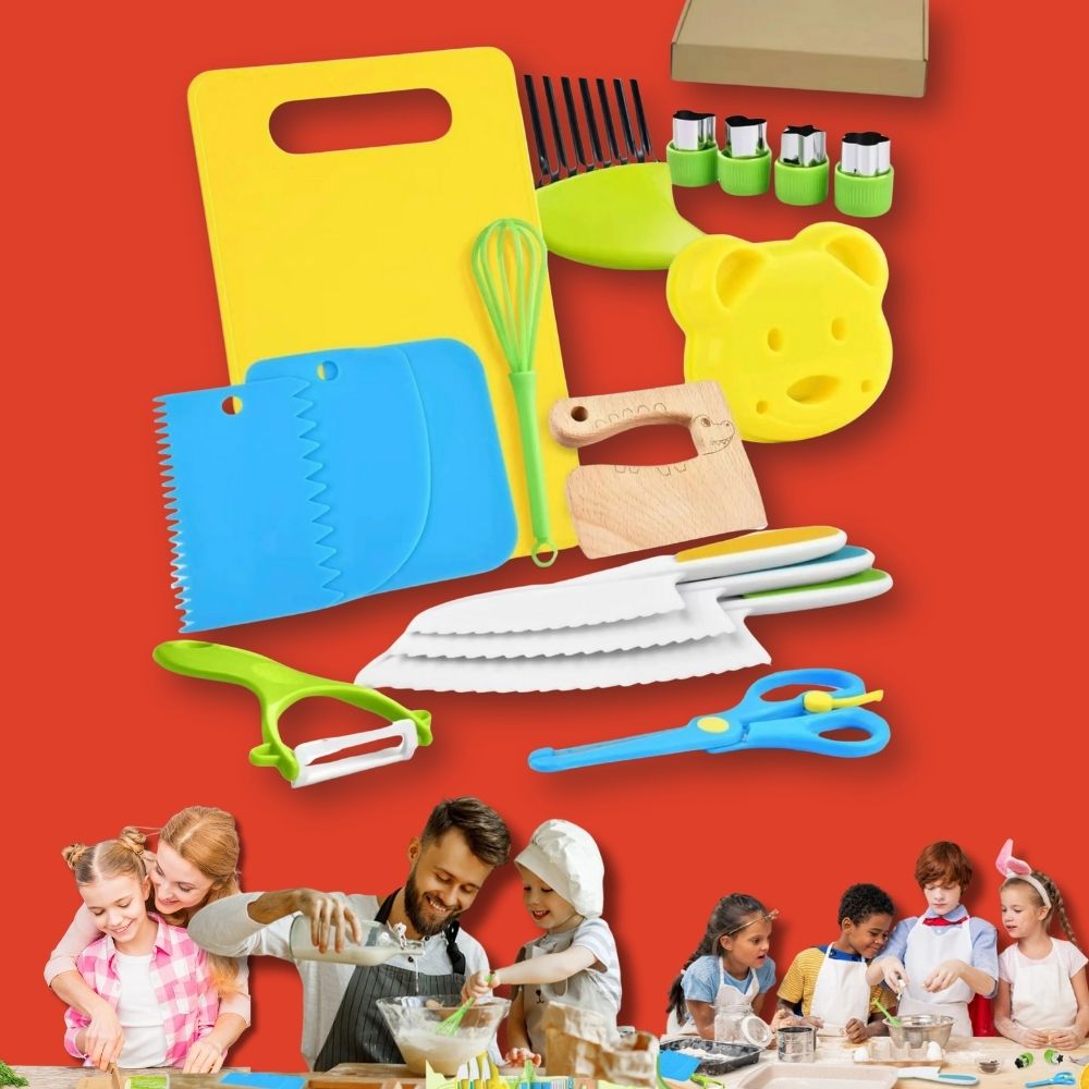 ENSEMBLE A kit de couteau enfant et ustensiles de cuisine sécuritaires