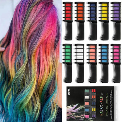 ensemble de 10 craie pour cheveux de toutes les couleurs rêvées pour votre enfant