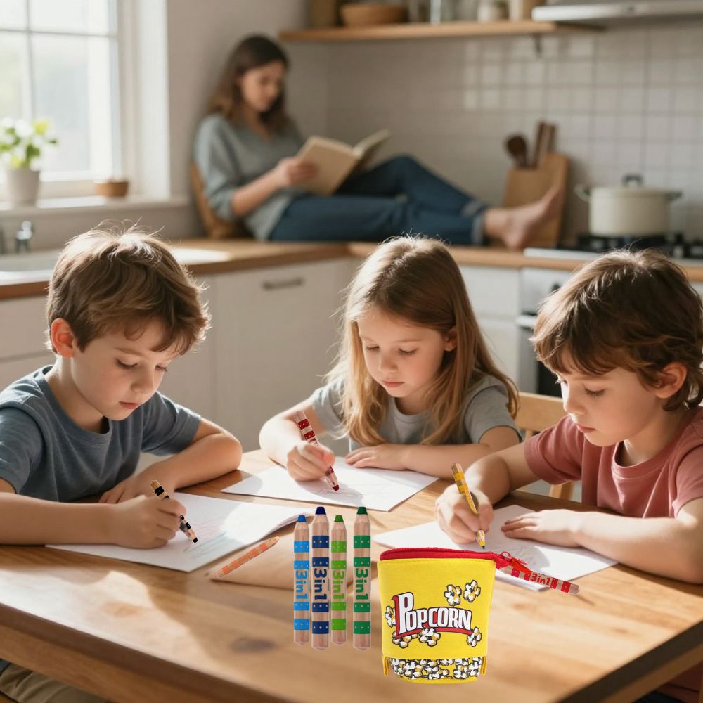 crayon de couleur aquarellable 3 en 1 en bois de qualité supérieure; parfait pour occuper calmement les enfants
