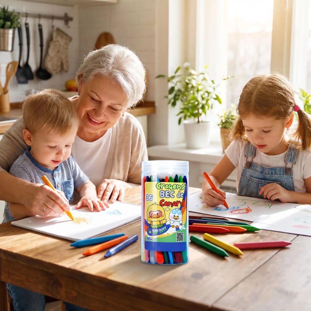 crayon de couleur gras dès 3 ans pour développer sa motricité fine et la pris du crayon propice à la calligraphie