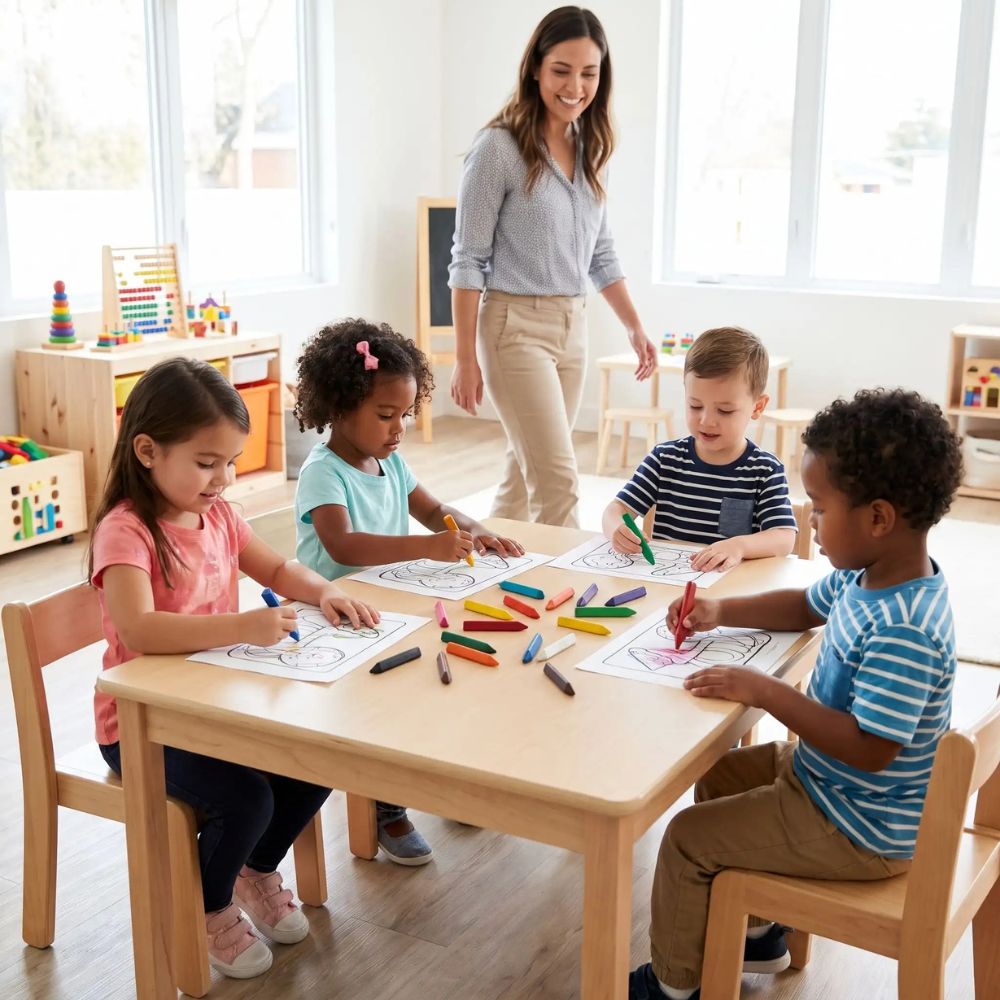crayon de couleur gras dès 3 ans pour développer sa motricité fine et la pris du crayon correcte