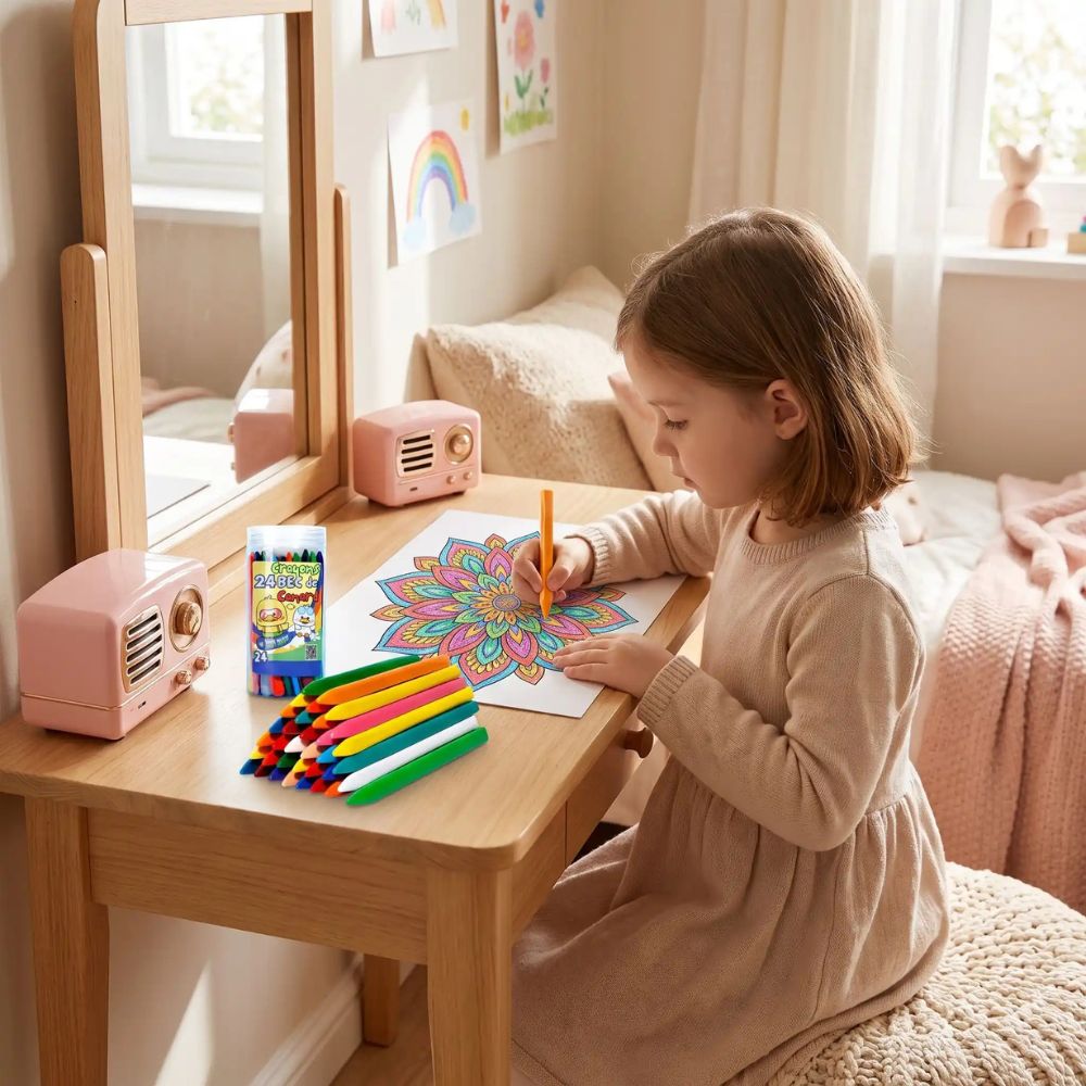 crayon de couleur gras, crayons de cire triangulaires, dès 3 ans pour développer sa motricité fine