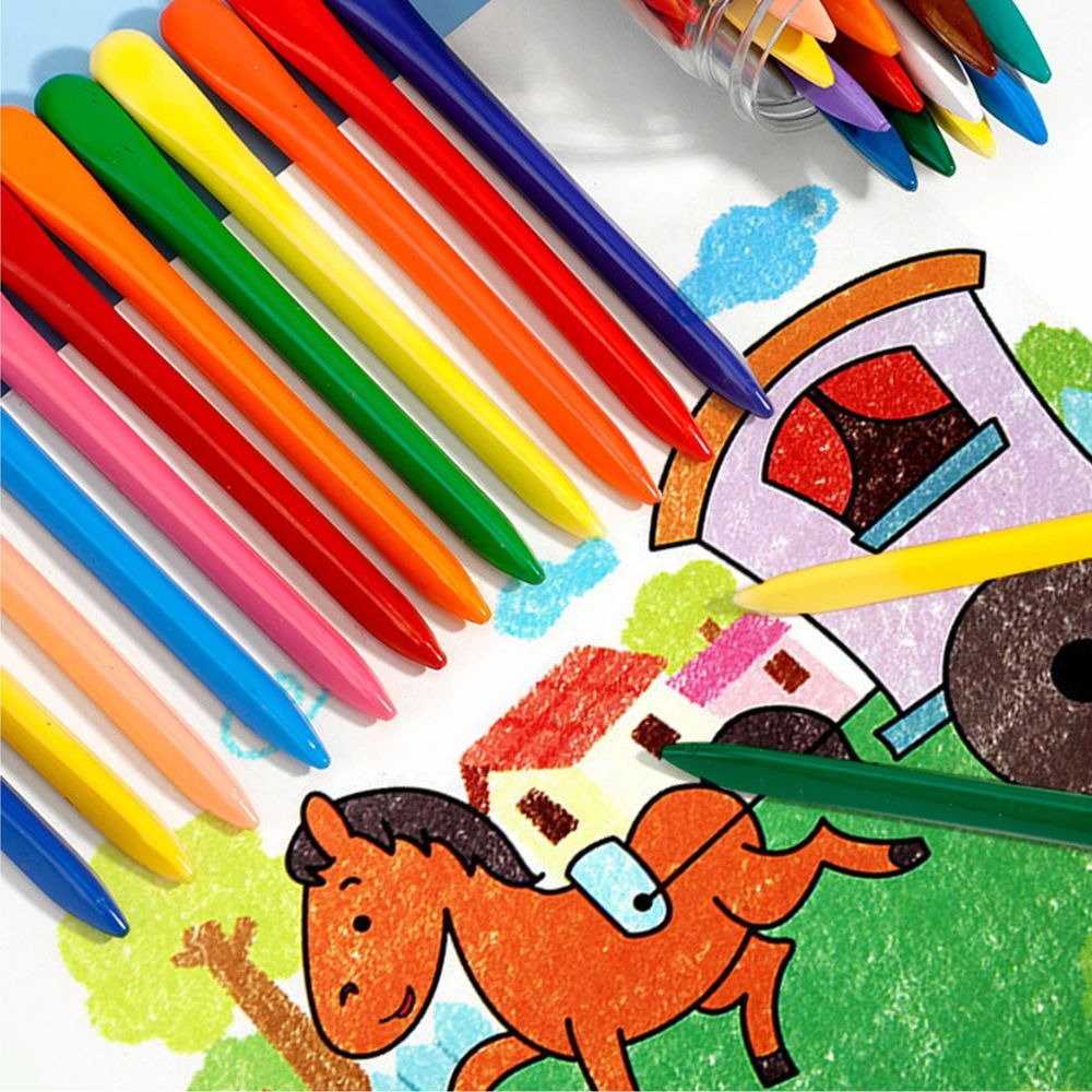 crayon de couleur gras , crayons de cires grasse colorie bien, glisse bin bonne prise en main, la préférée.
