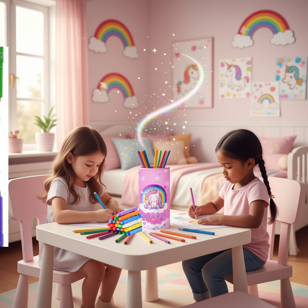 crayons de couleur  incassable en boite de   24 version Licorne