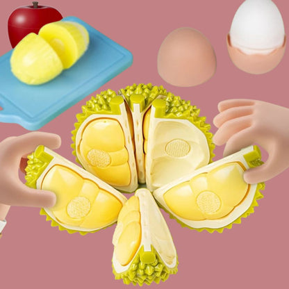 dinette enfant  avec fruits en plastique à démonter et remonter comme un puzzle le meilleur accessoire de cuisine enfant au monde. un cadeau parfait