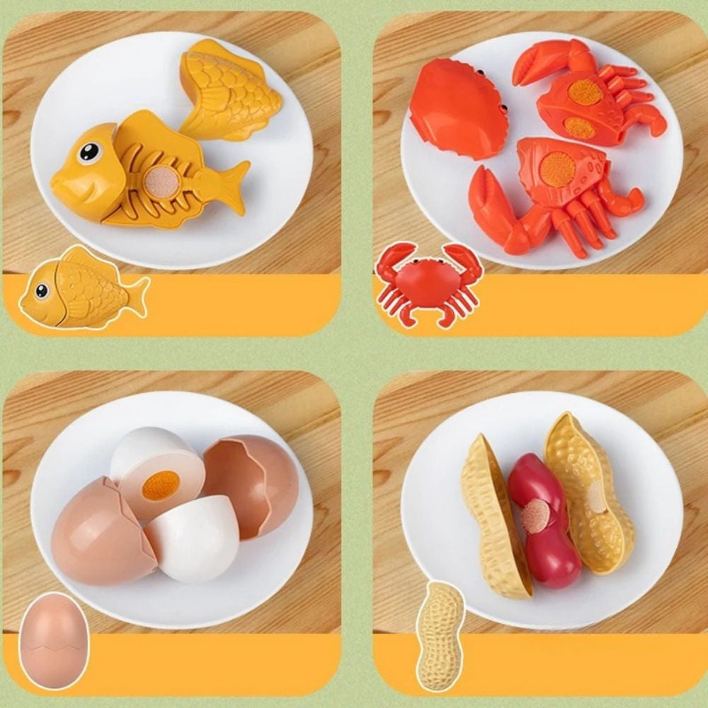 cuisine enfant des aliment représentant des protéine pour enseigner aux enfants l'alimentation à travers le jeu libre