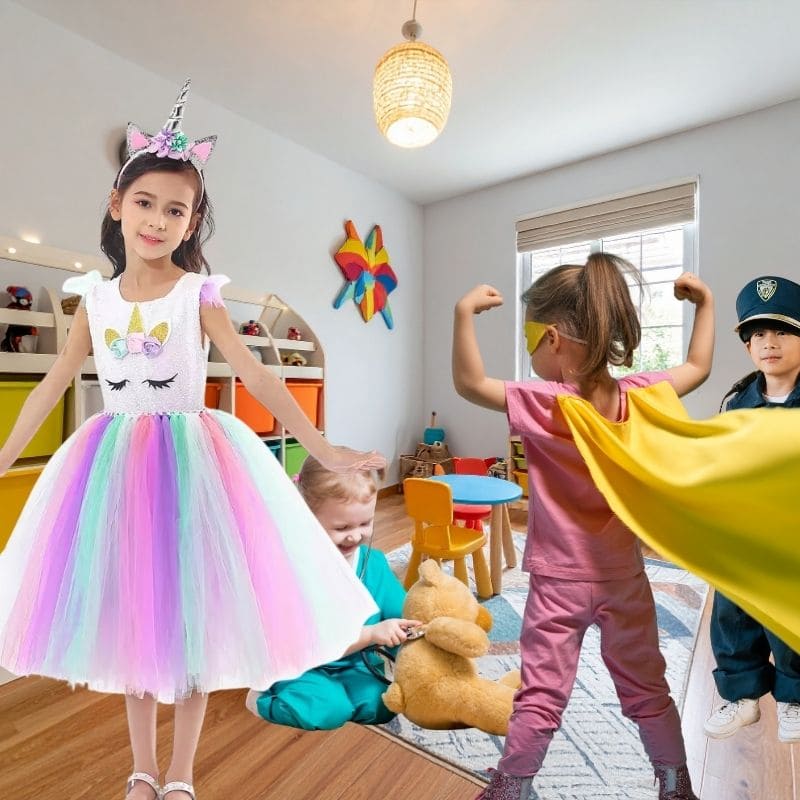 optez pour un déguisement halloween fille princesse LICORNE le plus a la mode chez les enfants pour jouer librement entre amis