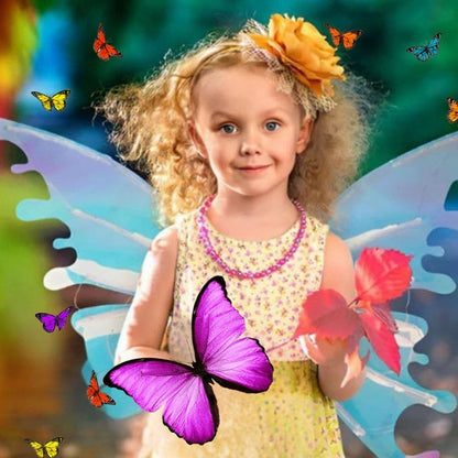 Déguisement Carnaval coloré lumineux et enchanteresse ailes de papillon fantastique