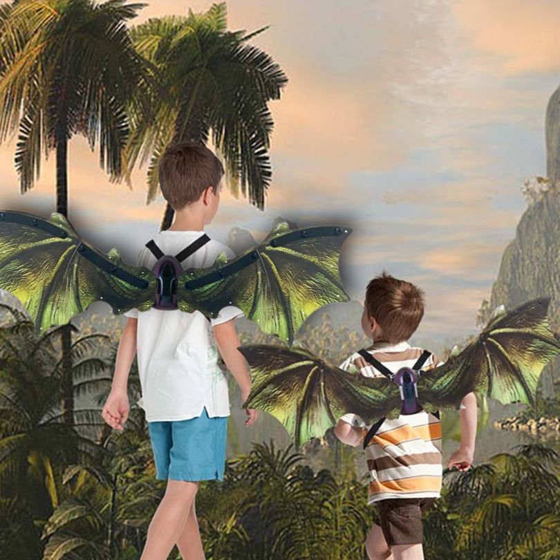 déguisement carnaval de dinosaure et dragon avec ailes articulées musicales et lumineuses magnifique costume fantastique