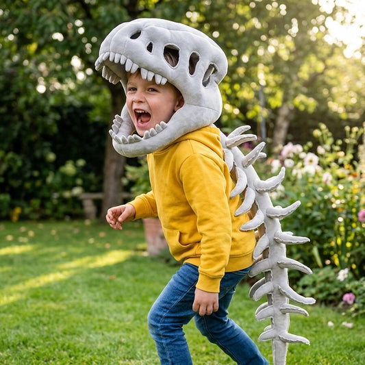 déguisement dinosaure en crâne et vertèbre en coussin moelleux le costume le plus confortable pour Halloween 