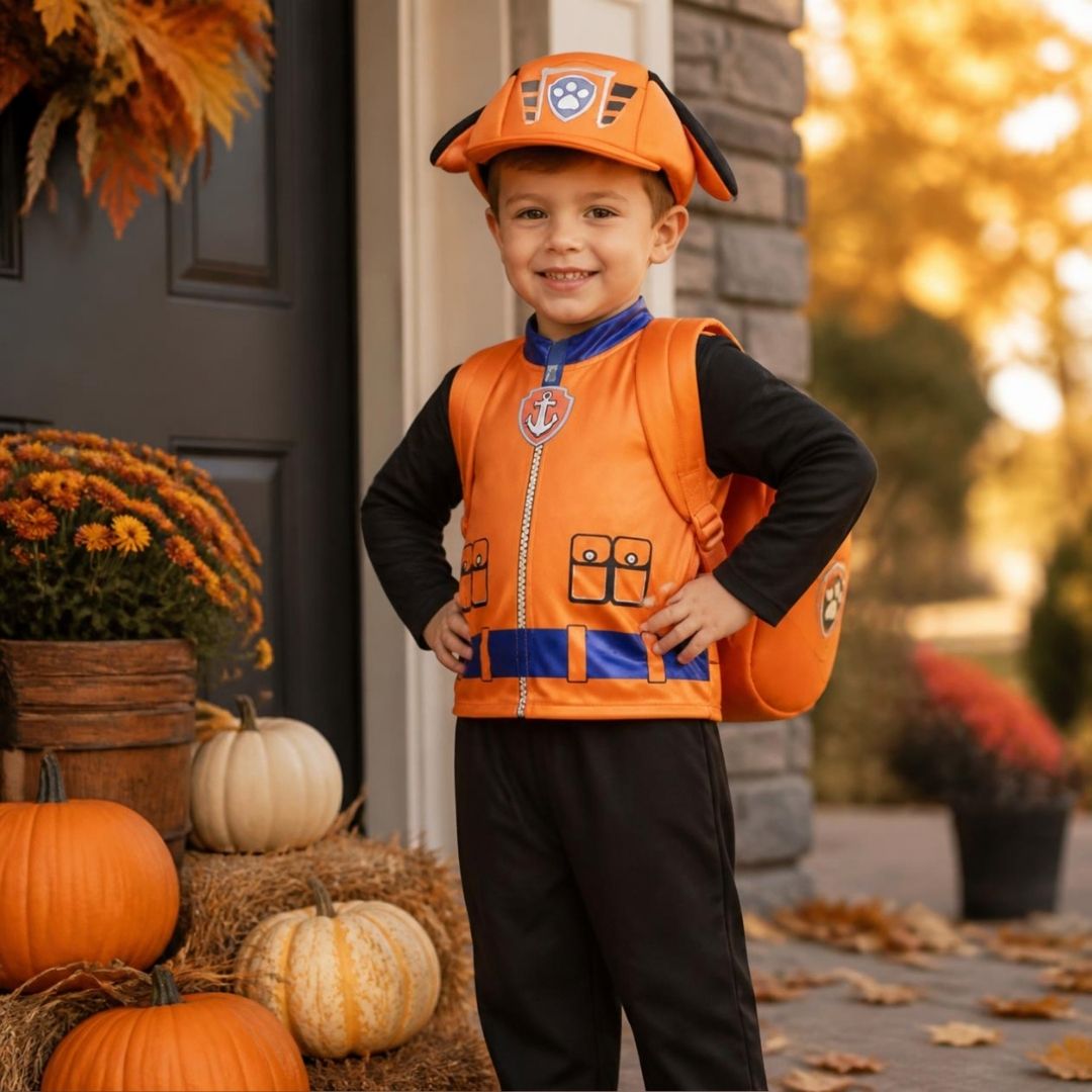 deguisement enfant 3 ans de pat patrouille avec la veste orange
