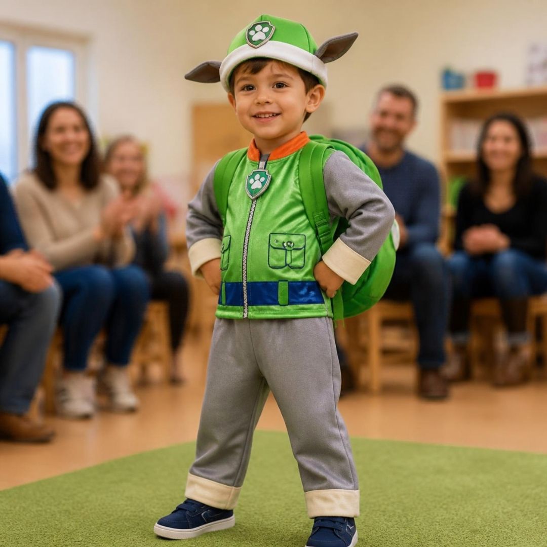 une enfant parade on deguisement enfant 3 ans un patrouilleur vert de l'escouade canine préférée des tout petits