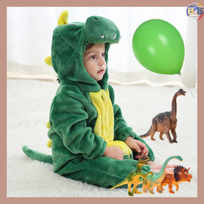 deguisement-enfant-DINOSAURE-Barboteuse amusante aux formes du trycératops une pièce avec queue et capuchon idéal comme cadeau enfant 2ans