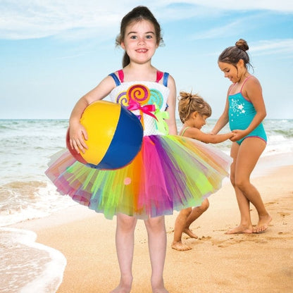 Déguisement fille chic et coloré, conçu pour le confort, permettant une liberté de mouvement idéale pour les activités sportives sans provoquer de sensations désagréables sur la peau fragile des enfants.
