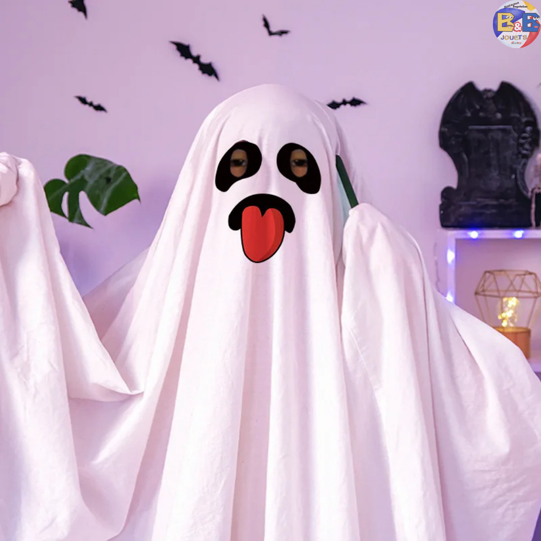 Déguisement de fantôme original et amusant pour les tout-petits, conçu sans les effrayer, idéal pour Halloween ou les fêtes déguisées.