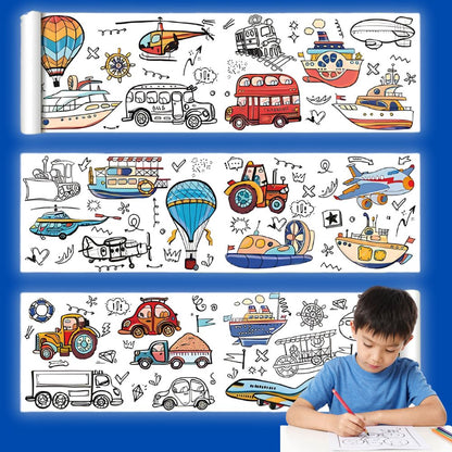 dessin coloriage de  moyens de transport 3 rouleaux rapides à installer 