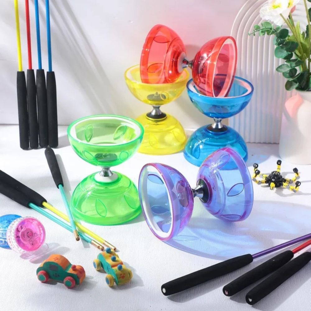 les nouveaux  diabolo de couleurs vives et translucides  d excellente qualité pour débutant et expert