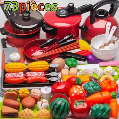 dinette enfant en plastique colorée complète pas dispendieuse 73 items 