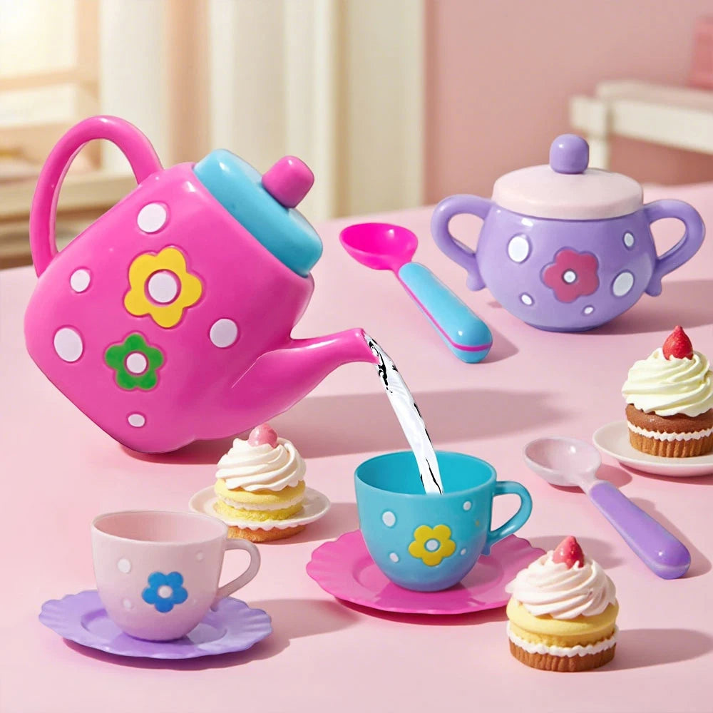 petite théière et tasse à thé de plastique , la dinette coloré miniature pour jouer
