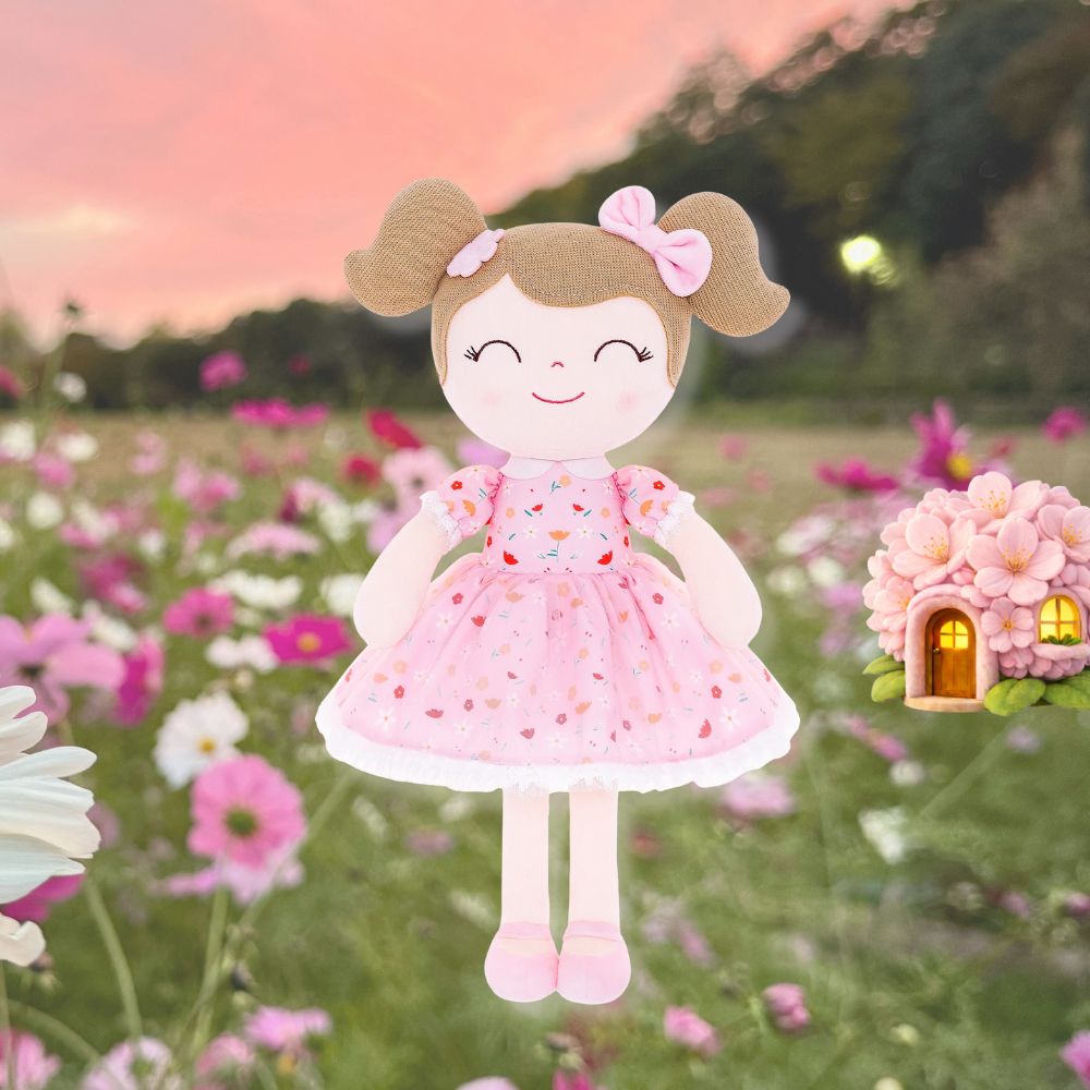 magnifique poupée de chiffon format doudou fille