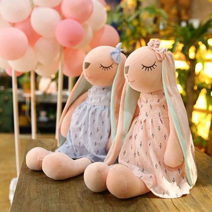 doudou-lapin-rose-100-coton-Peluche-moelleuse