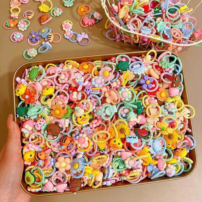 ensemble de 50 superbes élastiques pour cheveux de petite fille