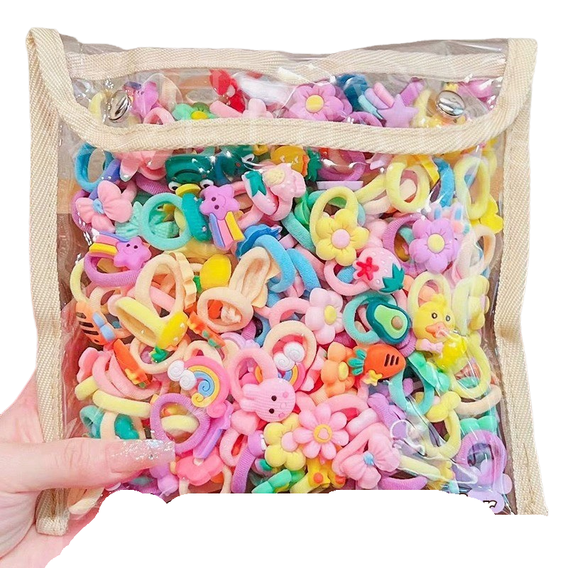 élastique à cheveux sac de 50 jolis décorateur de coiffure de petite fille