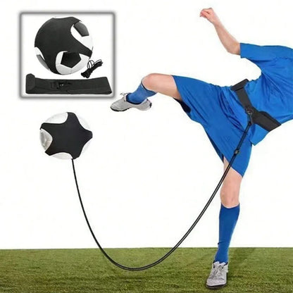 entrainement foot  en solo intérieur ou exterieur ceinture avec corde de bunji pour ramener la balle rapidement développe les réflexes