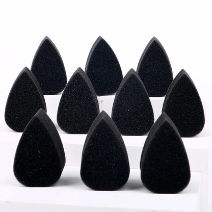 paquet de 10 éponge maquillage en forme de goutte d'eau noire pour peinture corporelle d'enfant